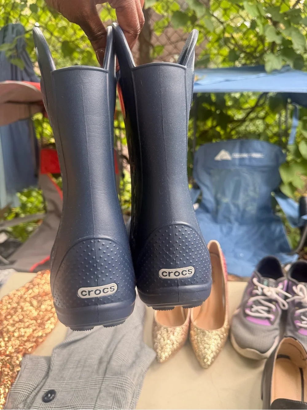 CROCS Kids Navy Rain & Snow Pull-On Boots